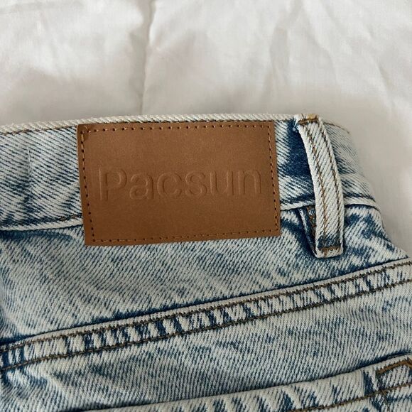 PacSun Light Indigo Ripped High Waisted Relaxed Jorts Waist 25 - Picture 12 of 12